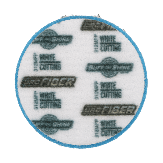 312MFP - 3" URO Fiber® Microfiber Pad (White Fibers) Light Blue Foam Interface (Edge Bevel) - Cutting