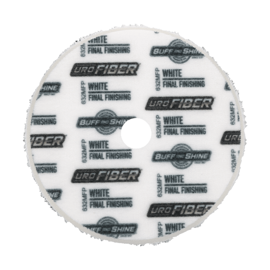 632MFP - 6" URO Fiber® Microfiber Pad (White Fibers) White Foam Interface (Edge Bevel) - Final Finishing