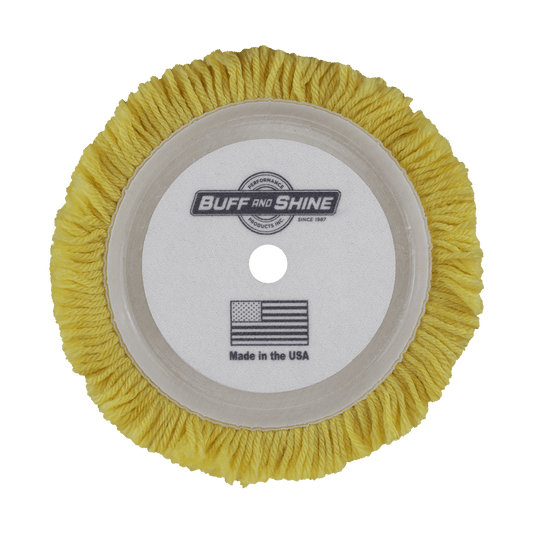 7503GY - 7.5" Yellow Wool Blend (4 Ply Twist) Grip Wool Pad - Polishing