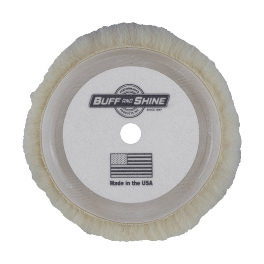 7510G - 7.5" White Knitted Wool Blend Grip Wool Pad - Finishing