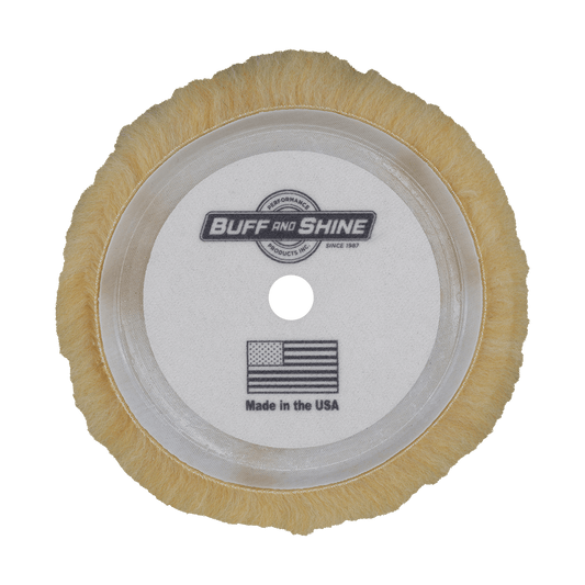 7550G - 7.5" Yellow Knitted Wool Blend Grip Wool Pad - Polishing