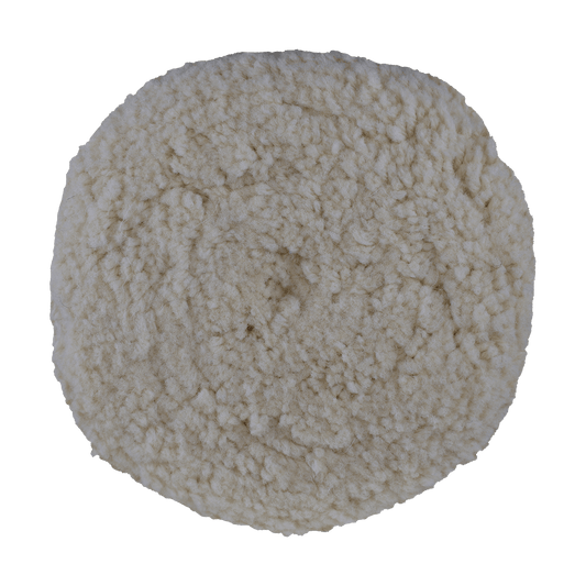 803NY - 8" 100% Natural Wool / Yellow Wool Blend (4 Ply Twist) Double Sided Wool Pad - Cutting/Polishing