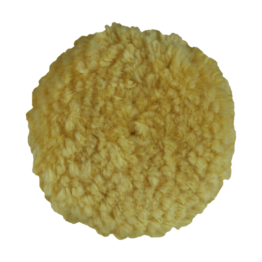 301GY - 3" Yellow Wool Blend (4 Ply Twist) Grip Wool Pad - Polishing