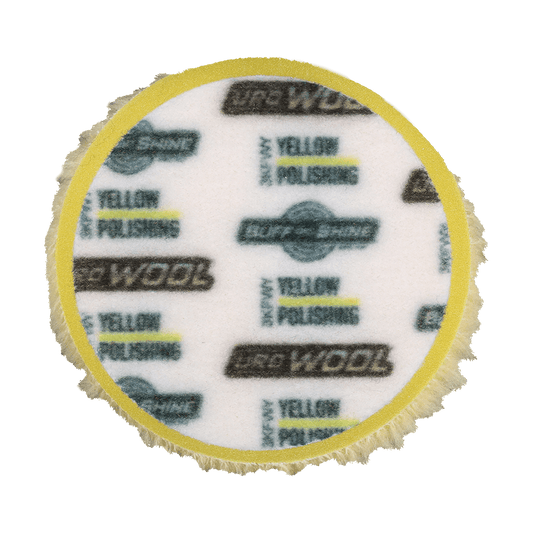 3KFWY - 3" Yellow Knitted Wool (Edge Bevel) URO Wool® Pad - Polishing