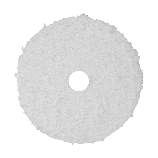 522MFP - 5" URO Fiber® Microfiber Pad (White Fibers) Dark Yellow Foam Interface (Edge Bevel) - Polishing