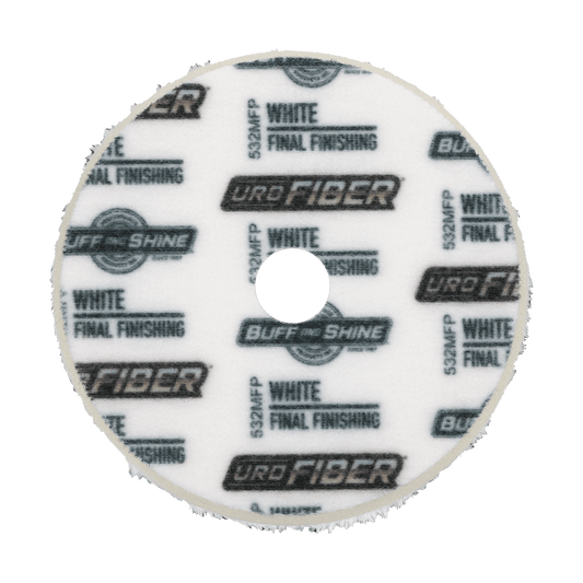 532MFP - 5" URO Fiber® Microfiber Pad (White Fibers) White Foam Interface (Edge Bevel) - Final Finishing