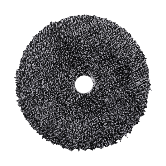 592MFP - 5" URO Fiber® Microfiber Pad (Black/White Fibers) White Foam Interface - Cutting