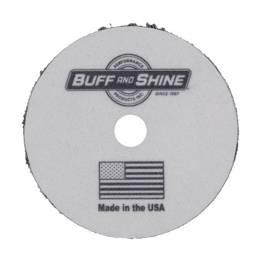 592MFP - 5" URO Fiber® Microfiber Pad (Black/White Fibers) White Foam Interface - Cutting