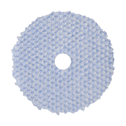 5KFWBW - 5" Blue/White 100% Knitted Wool (Edge Bevel) URO Wool® Pad - Cutting