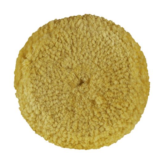601GY - 6" Yellow Wool Blend (4 Ply Twist) Grip Wool Pad - Polishing