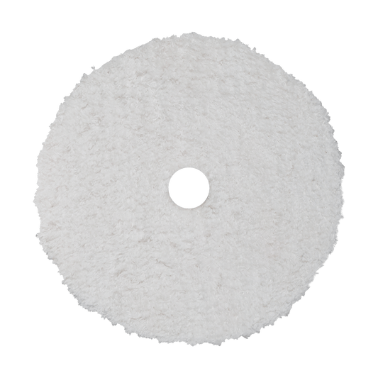 612MFP - 6" URO Fiber® Microfiber Pad (White Fibers) Light Blue Foam Interface (Edge Bevel) - Cutting