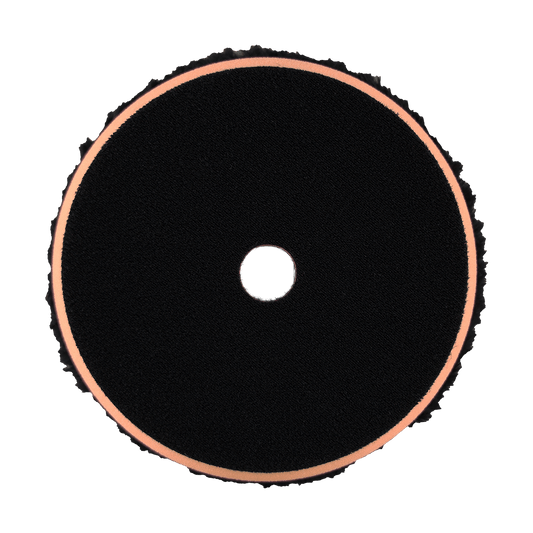 680MFP - 6" Black Standard Microfiber Pad with Orange Foam Interface - Cutting