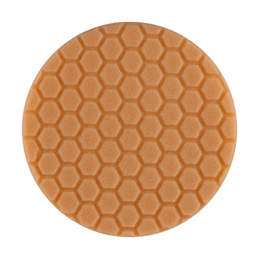 680RH - 6" Orange High Density Foam Center Ring Pad (Hex Face) - Heavy Polishing