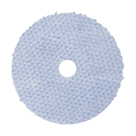 6KFWBW - 6" Blue/White 100% Knitted Wool (Edge Bevel) URO Wool® Pad - Cutting