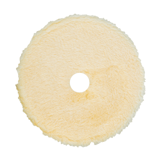 6KFWY - 6" Yellow Knitted Wool (Edge Bevel) URO Wool® Pad - Polishing