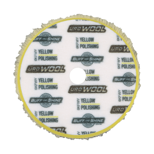 6KFWY - 6" Yellow Knitted Wool (Edge Bevel) URO Wool® Pad - Polishing