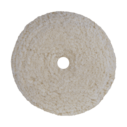 7502N - 7.5" 100% Natural Wool (4 Ply Twist) Bolt-On Wool Pad - Cutting
