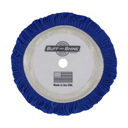 7503BG - 7.5" 100% Blue Wool (4 Ply Twist) Grip Wool Pad - Cutting