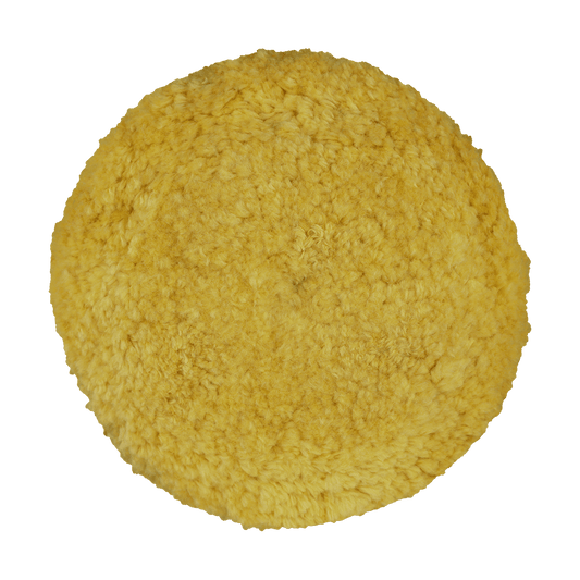7503GYT - 7.5" Yellow Wool Blend (4 Ply Twist) Grip Wool Pad with Center Tee - Polishing