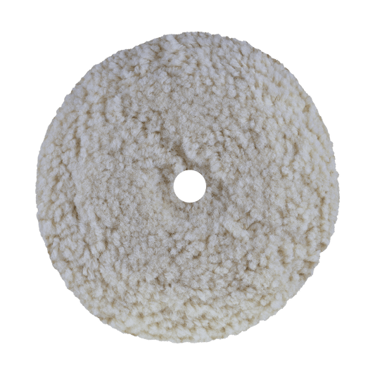 7503HD - 7.5" 100% Natural Wool (4 Ply Twist) Bolt-On Wool Pad - Cutting - Heavy Duty Backing