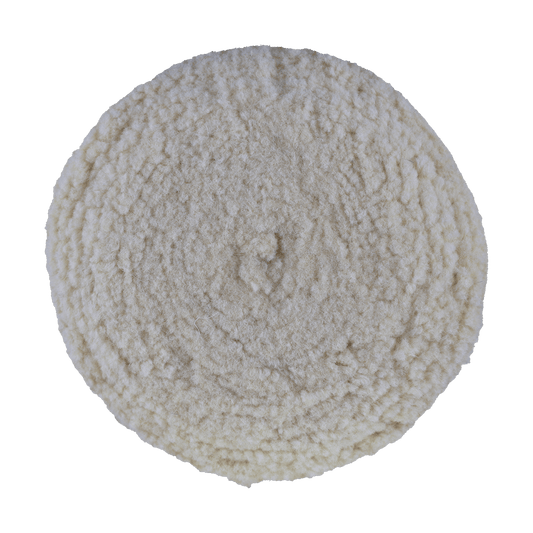 753R - 7.5" 100% Natural Wool (4 Ply Twist) Grip Wool Pad with Center Ring - Cutting