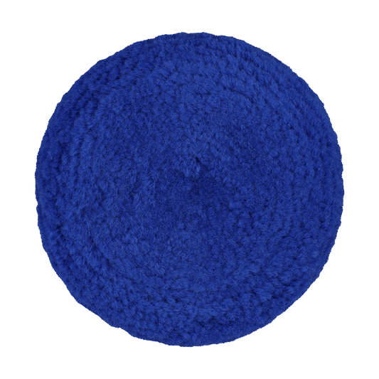 753RB - 7.5" 100% Blue Wool (4 Ply Twist) Grip Wool Pad with Center Ring - Cutting