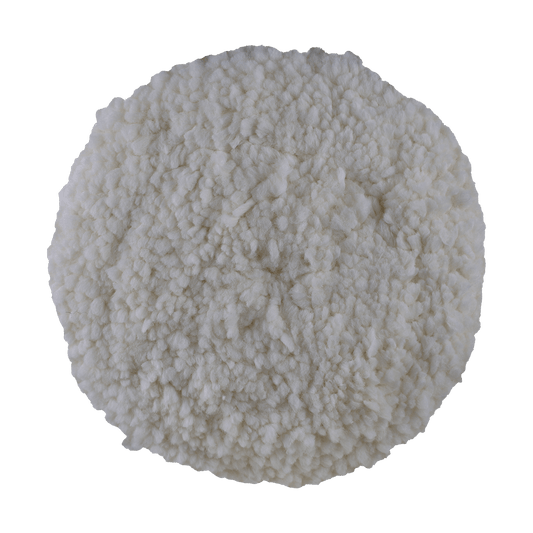 802NS - 8" White Wool Blend (Single Ply) Double Sided Wool Pad - Light Cutting