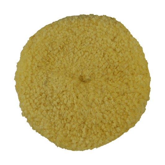 802Y - 8" Yellow Wool Blend (4 Ply Twist) Double Sided Wool Pad - Polishing