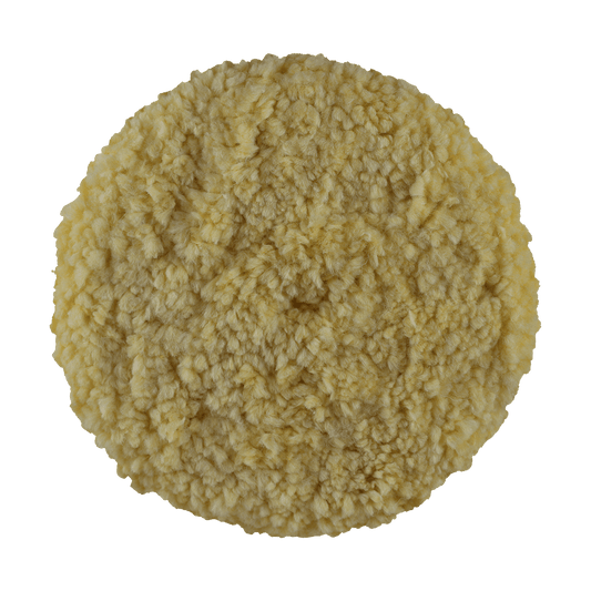 802YS - 8" Yellow Wool Blend (Single Ply) Double Sided Wool Pad - Soft Polishing