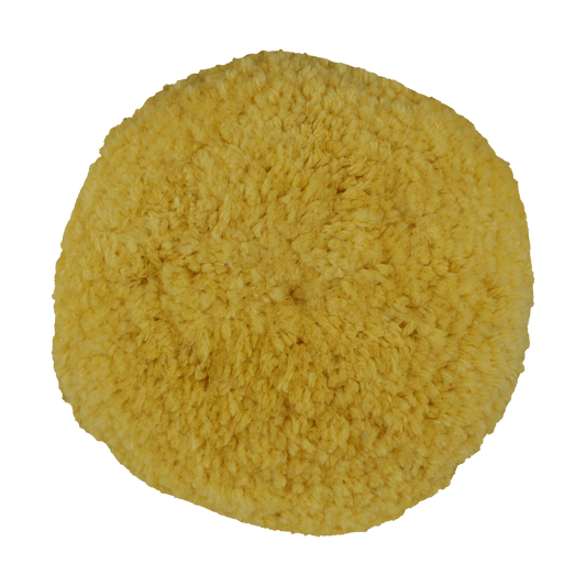 803NY - 8" 100% Natural Wool / Yellow Wool Blend (4 Ply Twist) Double Sided Wool Pad - Cutting/Polishing