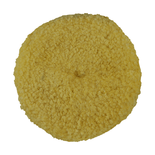 803Y - 8" Yellow Wool Blend (4 Ply Twist) Double Sided Wool Pad - Polishing