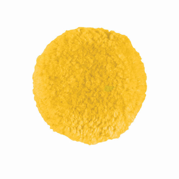Buff and Shine Yellow Single Side Medium Cut Wool Pad 8 x 1.25