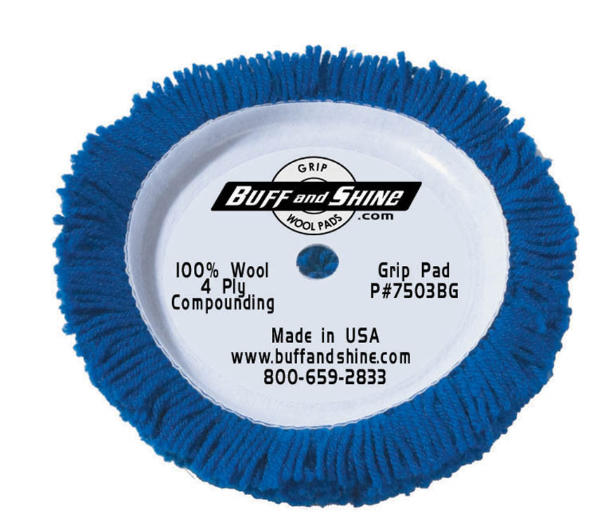 Grip Wool 3 Buffing Pads - 301G - Buff and Shine Mfg.